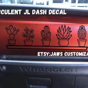 Succulent Shelf Dashboard Glove Box Vinyl Decal Sticker |Fits Jeep Wrangler / Gladiator| JL & JT Dash Decal