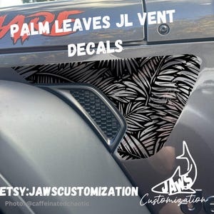 Custom Palm Leaves JL Vent - Set of 2 |Vinyl Decal Sticker |Fits Jeep Wrangler / Gladiator|  JL & JT Vent Decal