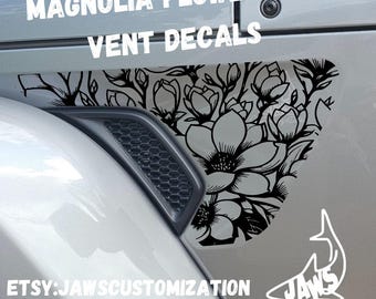 Magnolia JL Vent - Set of 2 |Vinyl Decal Sticker |Fits Jeep Wrangler / Gladiator|  JL & JT Vent Decal