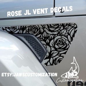 Custom Rose Bush JL Vent - Set of 2 |Vinyl Decal Sticker |Fits Jeep Wrangler / Gladiator|  JL & JT Vent Decal