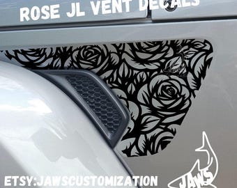 Custom Rose Bush JL Vent - Set of 2 |Vinyl Decal Sticker |Fits Jeep Wrangler / Gladiator|  JL & JT Vent Decal