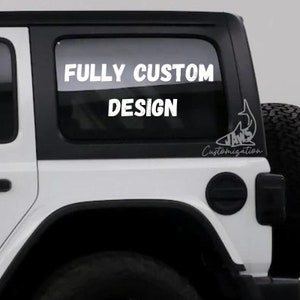 Fully Custom Rear Hardtop Window Decal- Fits Jeep Wrangler JKU JLU | 4 Door | Offroad Decals | Girly Car Decal
