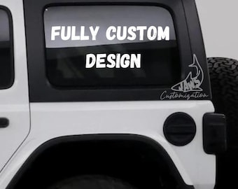 Volledig op maat gemaakte raamsticker hardtop achter - past op Jeep Wrangler JKU JLU | 4-deurs | Offroad-stickers | Girly autosticker