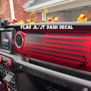 Custom Flag Dashboard Glove Box Vinyl Decal Sticker |Fits Jeep 2018-Current Wrangler / Gladiator| JL & JT Dash Decal