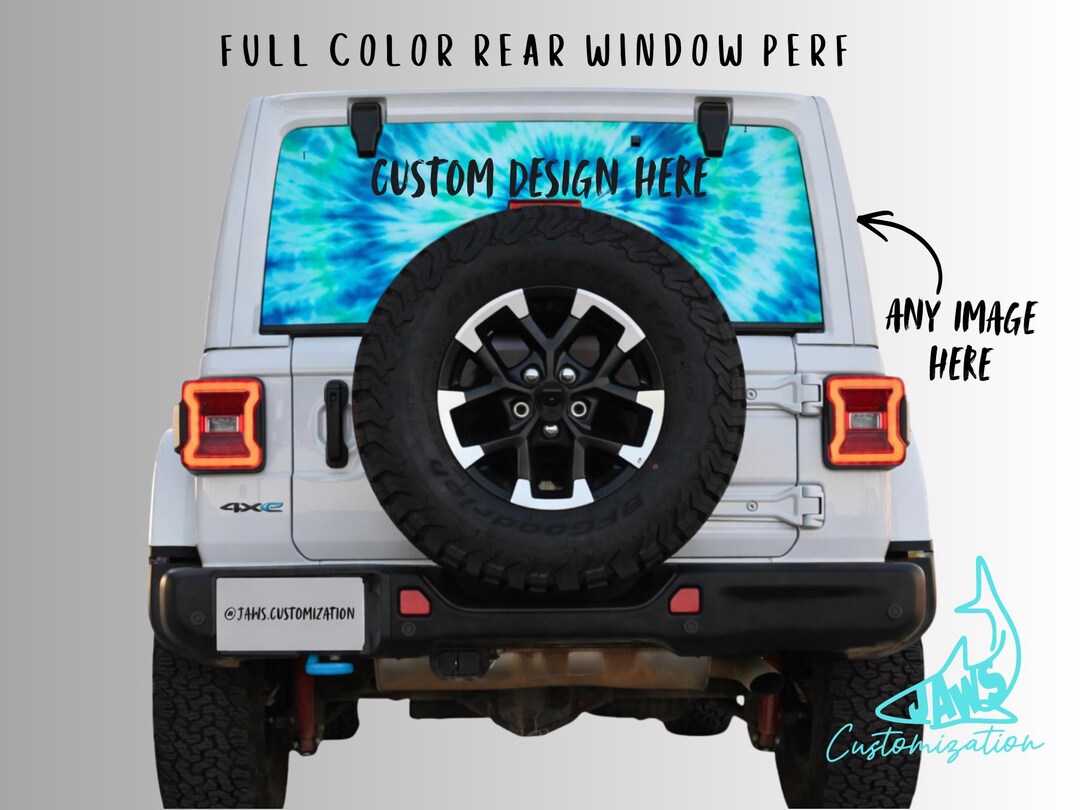 Jeep Window Design Fully Custom Design Hardtop Window Printed Perforated Decal Rear Window ...