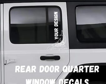Fully Custom Rear Door Window Decals- Set of 2| Fits Jeep Wrangler JKU JLU | 4 Door | Offroad Decals | Girly Car Decal