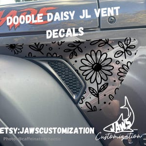 Doodle Daisy JL Vent - Set of 2 |Vinyl Decal Sticker |Fits Jeep Wrangler / Gladiator|  JL & JT Vent Decal