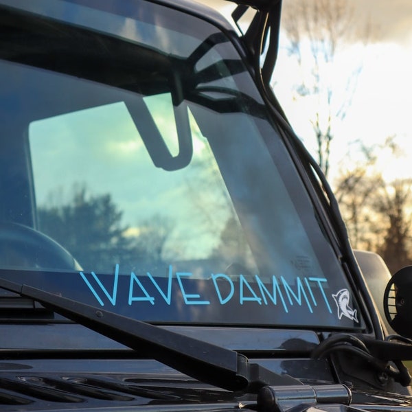 Custom "Wave Dammit" Decals| Fits Jeep Wrangler,  SUV's, 4x4, Offroad Vehicle| Trucks| 4x4 Wave| Multicolor