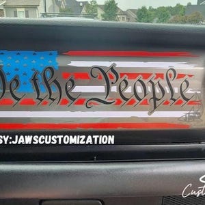 We the People American Flag Dashboard Glove Box Vinyl Decal Sticker |Fits Jeep 2018-Current Wrangler / Gladiator| JL & JT Dash Decal