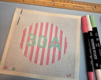 30A Needlepoint Canvas | 13 Mesh Needlepoint Round | Coastal Needlepoint