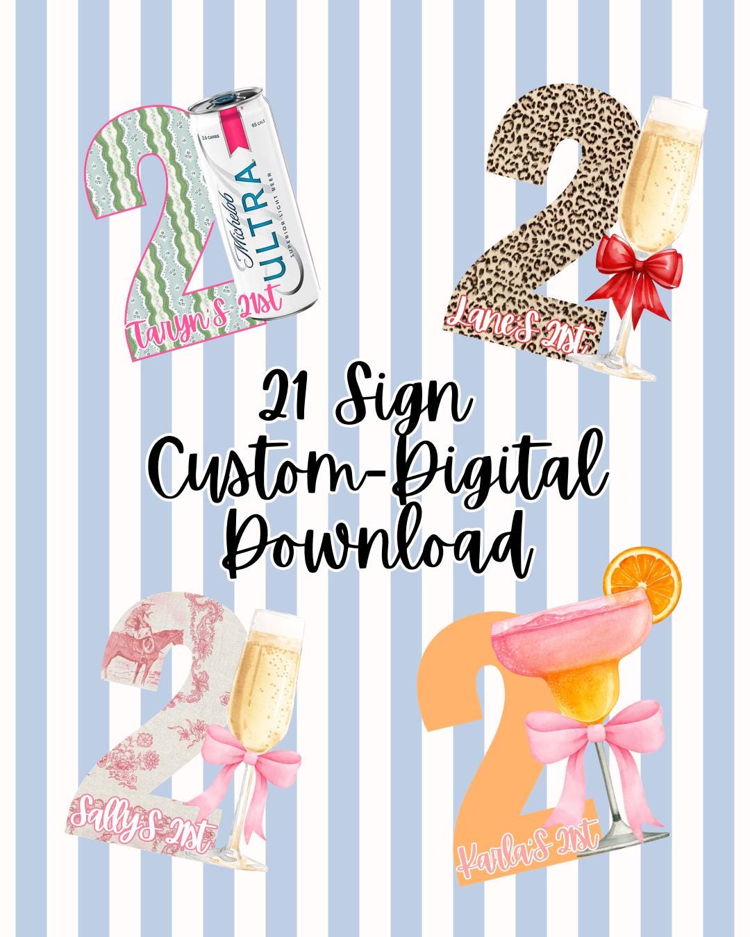 21st Birthday Sign | Digital File Only | Custom 21 Sign - Etsy