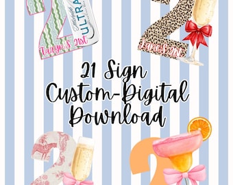 21st Birthday Sign | Digital File Only | Custom 21 Sign