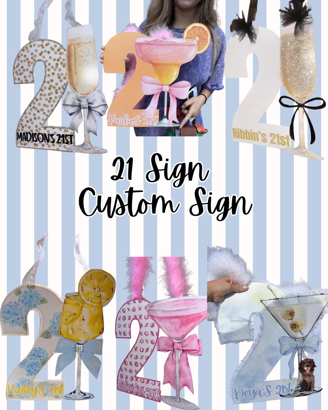 Custom 21st Signs | 21st Birthday Necklace | Sign Night - Etsy