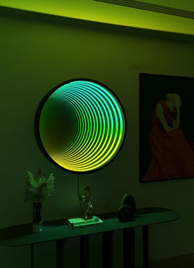 LED LIGHT MIRROR Infinity Square Mirrors for Wall Décor Retro Etsy