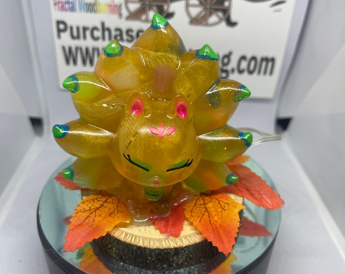 Chibi, nine tails fox demon with multi function, LED lights  Glow in the dark handpainted