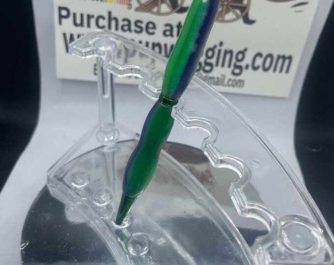 Acrylic resin glow-in-the-dark slimline pen hand made