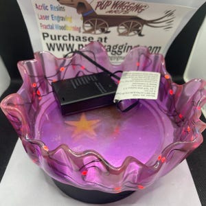 8 inch purple acrylic resin bowl with  Rainbow LED lights
