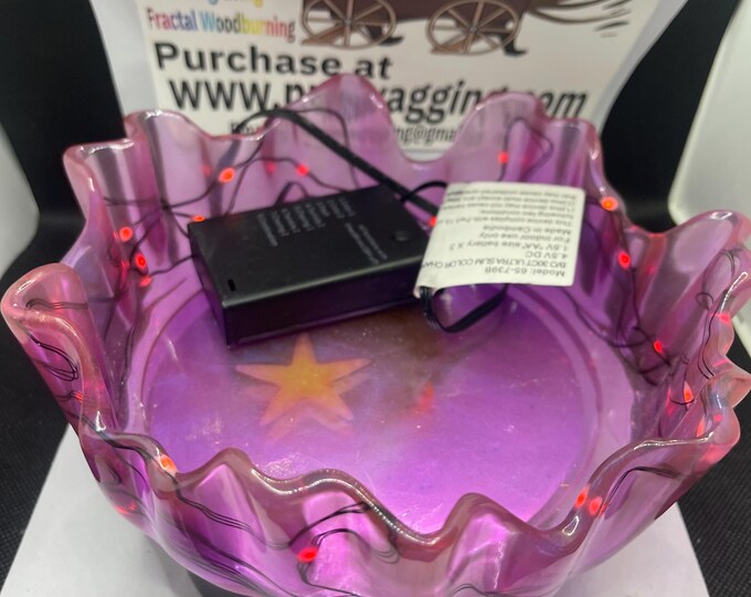 8 inch purple acrylic resin bowl with  Rainbow LED lights