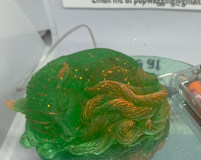 green and Orange Nine tailed fox demon night light