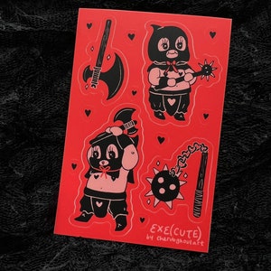 Średniowieczne Kewpies 4x6 Arkusz naklejek | Matowe wykończenie | Urocza naklejka