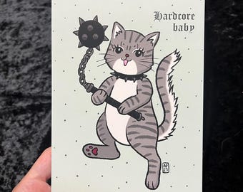 Hardcore Baby Kitty Print | 5x7 on Matte Cardstock