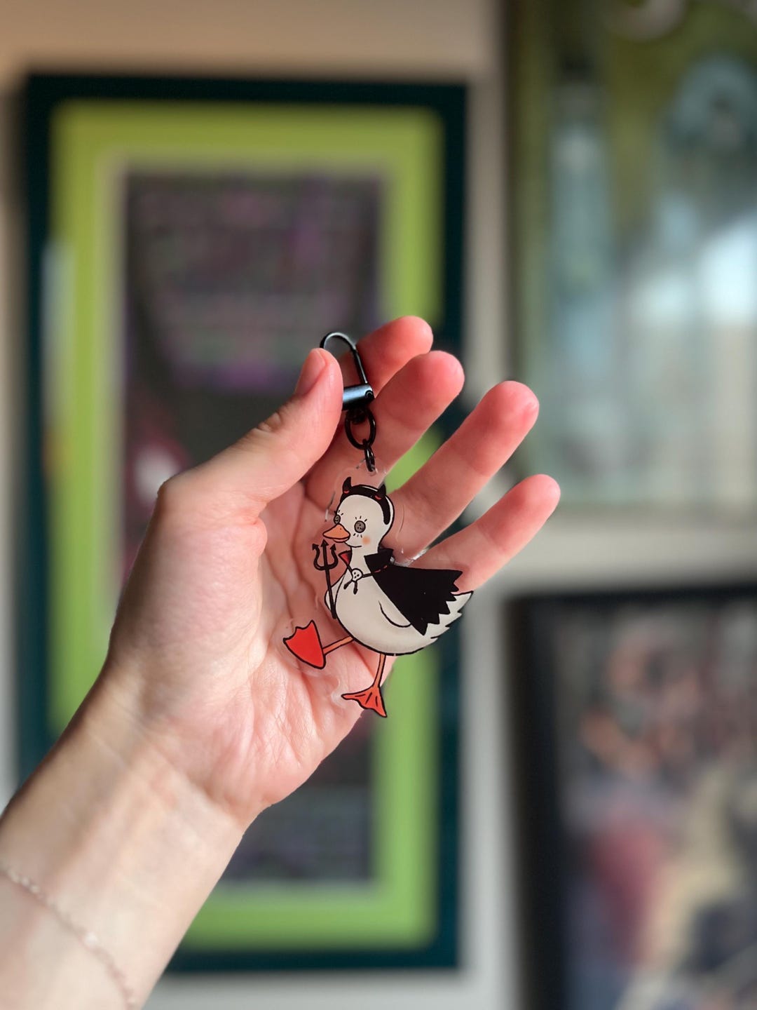 Ducky Keychain | Devil Ducky Charm | Acrylic Keychain - Etsy