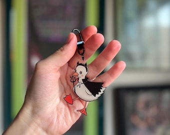 Ducky Keychain | Devil Ducky Charm | Acrylic Keychain