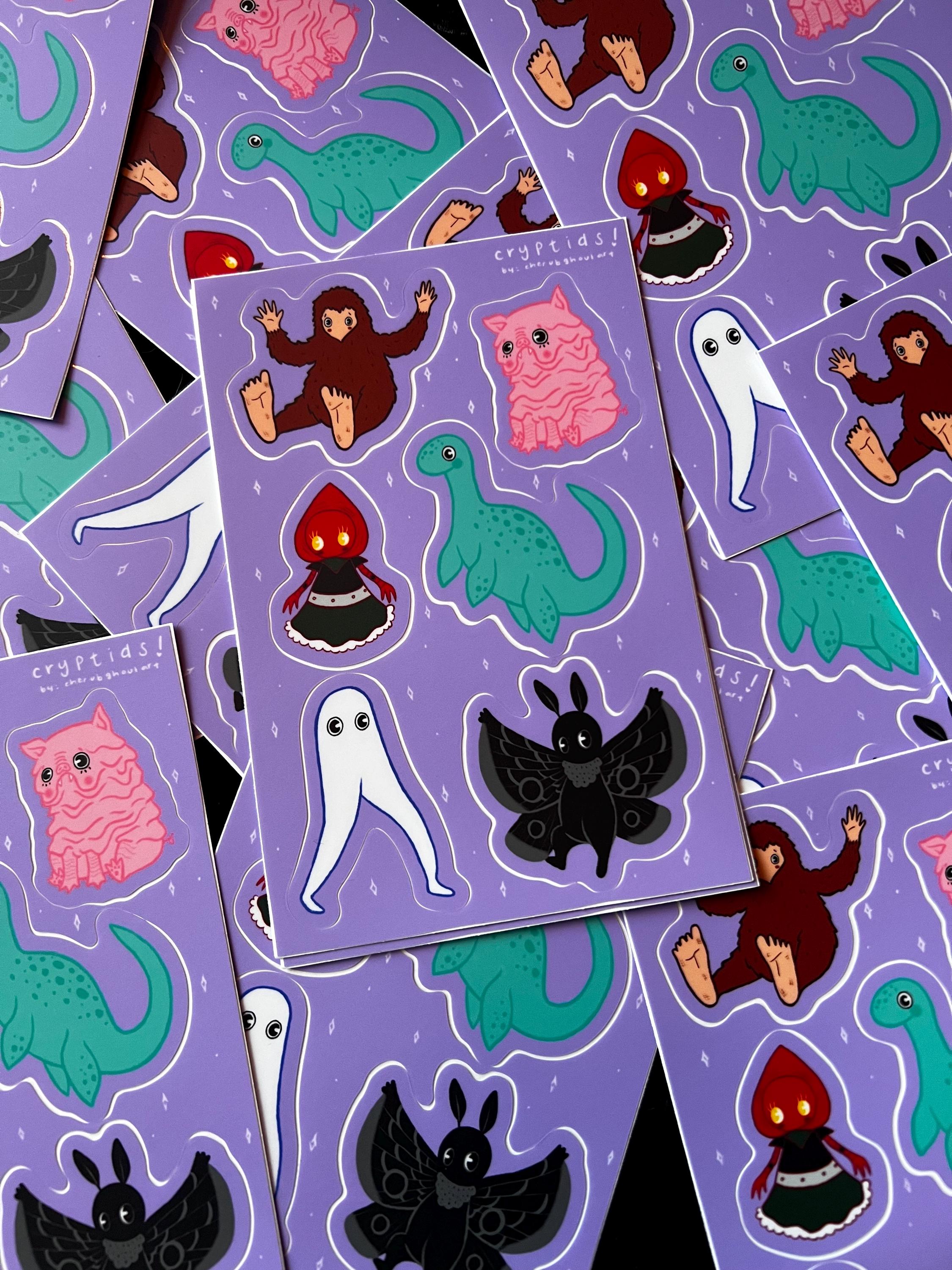 Cryptids Sticker Sheet | Cute Cryptids | Waterproof Matte Stickers - Etsy