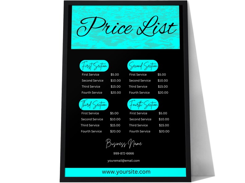 Editable Price List Template Printable Price List Small Etsy Editable Price List Template Printable Price List Small Etsy
