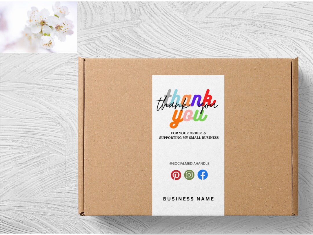 Shipping Label, Custom Branded Packaging, Box Seal Label, Editable