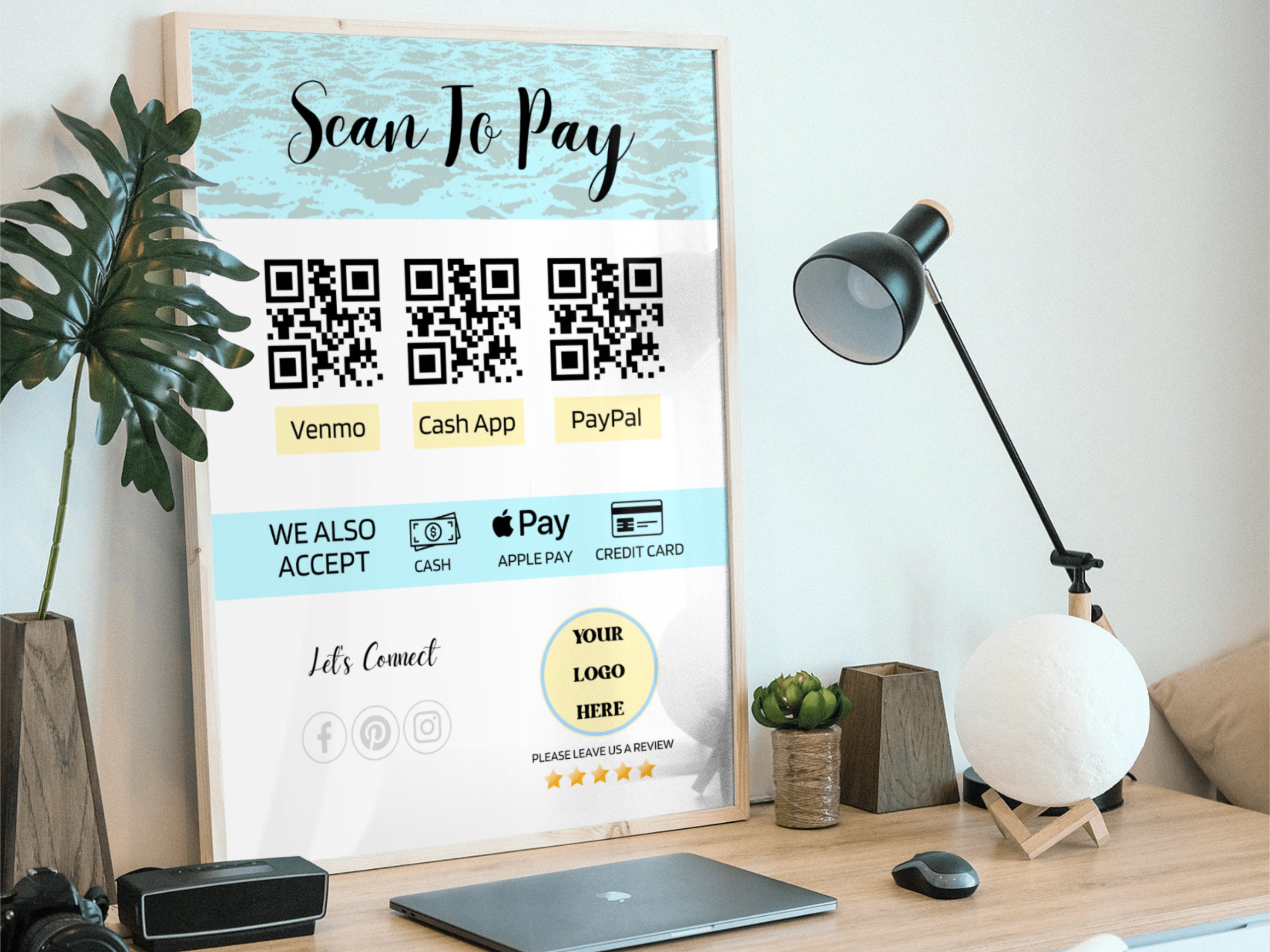 Editable Canva Scan to Pay Sign Scan to Pay Sign Sign Etsy Australia