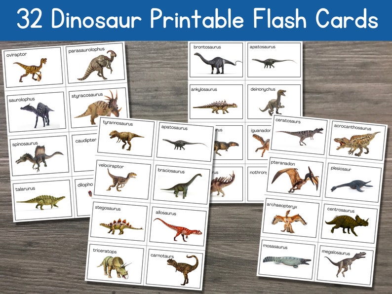 32-dinosaur-printable-flash-cards-dinosaur-cards-dinosaur-etsy-uk