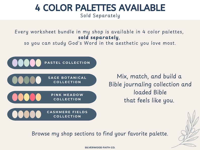 Religious education guide poster printable — Bible summary with icons and themed sections in cozy pastel tones for scripture study