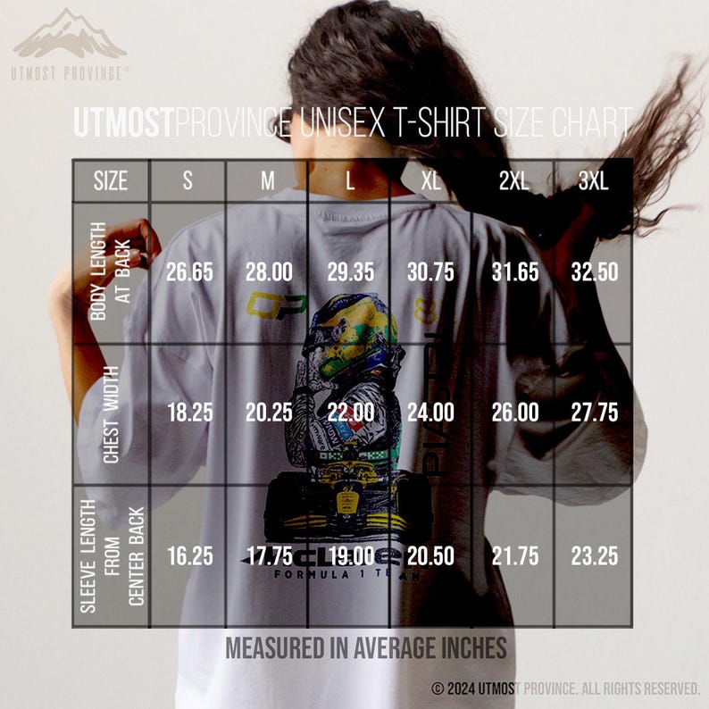 Utmost Province f1 shirt size chart