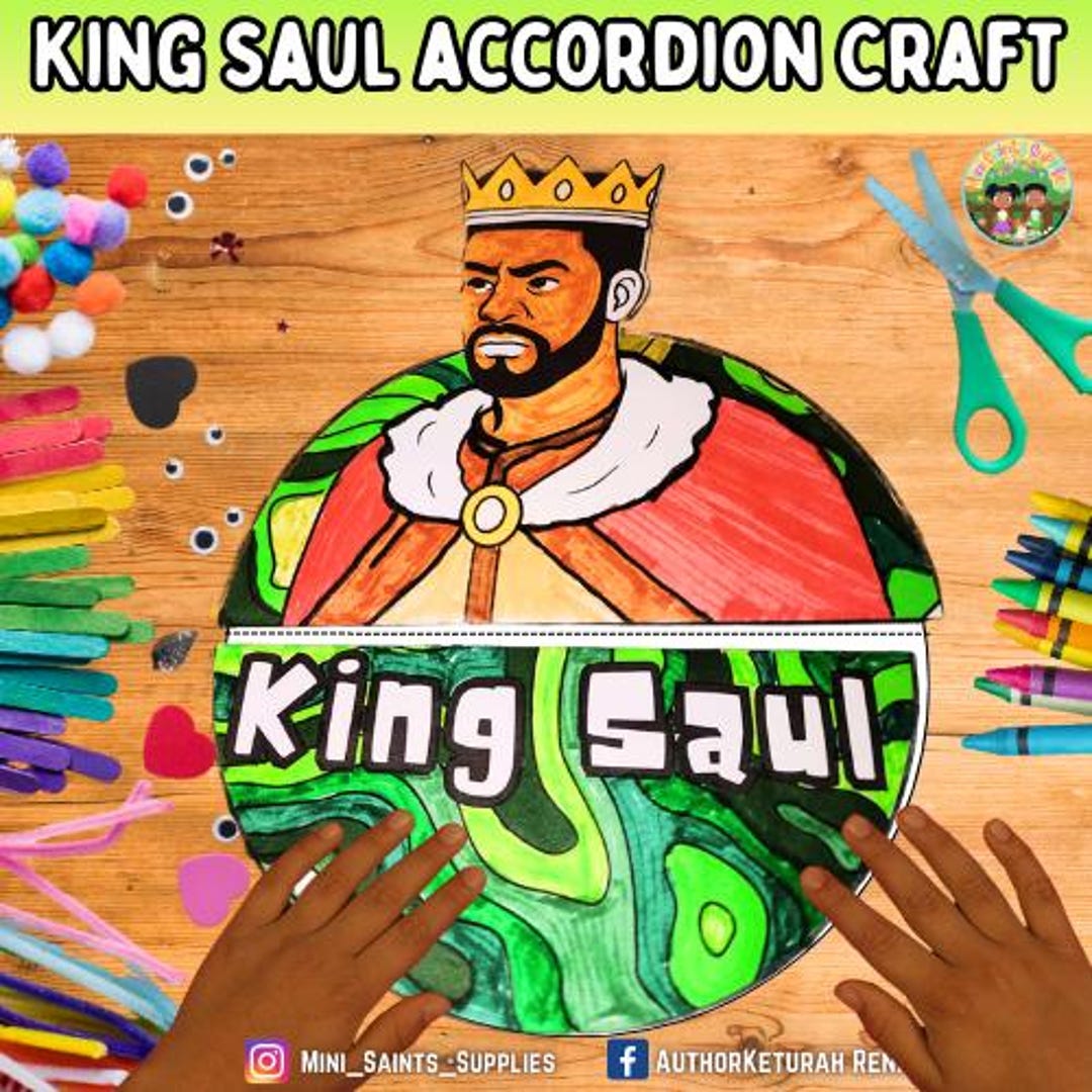 King Saul Folding Surprise Craft Kids Bible Craft Printable Christian ...