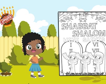Sabbath Coloring Page Printable Bible Activity Jewish Homeschool Hebrew ...