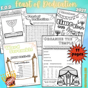 Feast of Dedication Hanukah Feast Days Advanced Learners Version Bible Worksheet Lesson plans Printable Download Homeschool Learning Seder