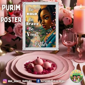 Book of Esther Printable Poster Queen Esther Wall Art Christian Printable Decor Bible Verse Digital Download Faith-Based Poster Decorations