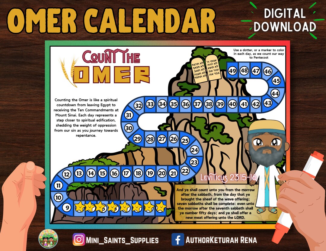 Omer Calendar, Pentecost Pesach Activity Book Unleavened Bread Kid
