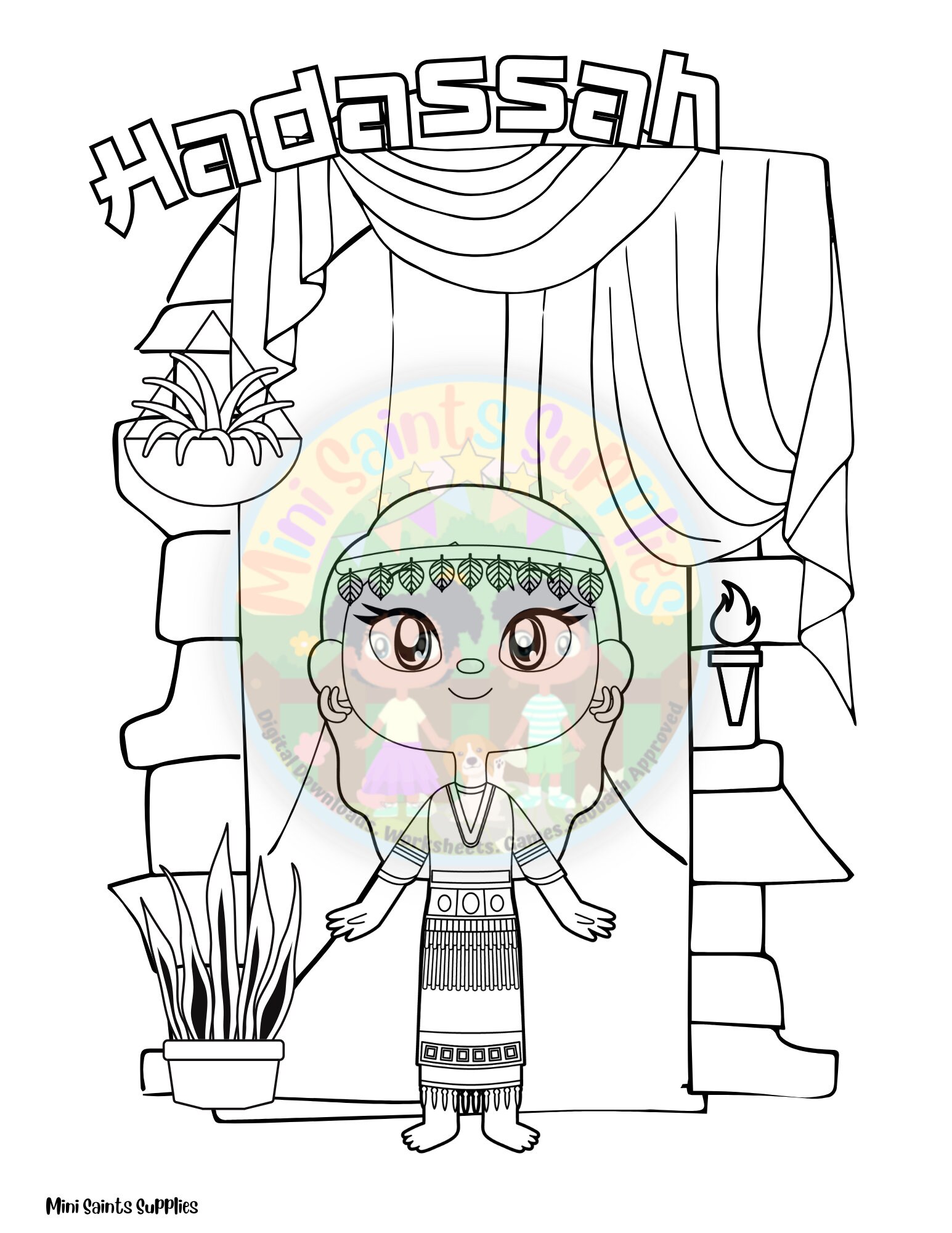 Esther Childrens Bible Activity Book Purim Christian Activity Sunday ...