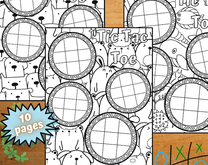 Tic Tac Toe Coloring Page Instant Download Printable Activity Book ...