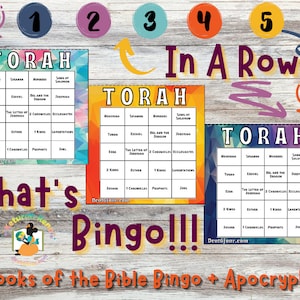 Bible Bingo Old Testament Torah Printable Instant Download Homeschool Worksheet Sunday Lesson Worksheet Activity VBS Games Hebrew Israelite