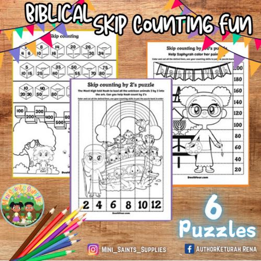 Bible Skip Counting, Hidden Puzzle, Fun Coloring Puzzle Printable ...