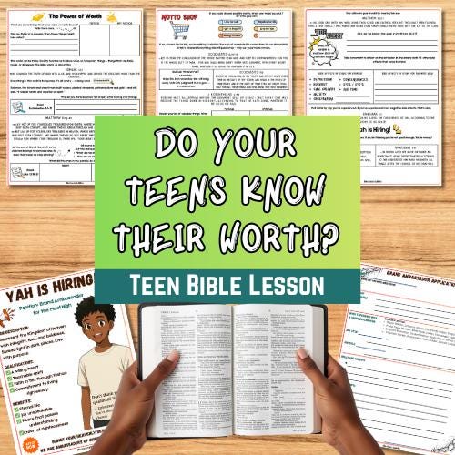 Sunday School Lesson Bible Study Lesson for Teens Youth Group Activity ...