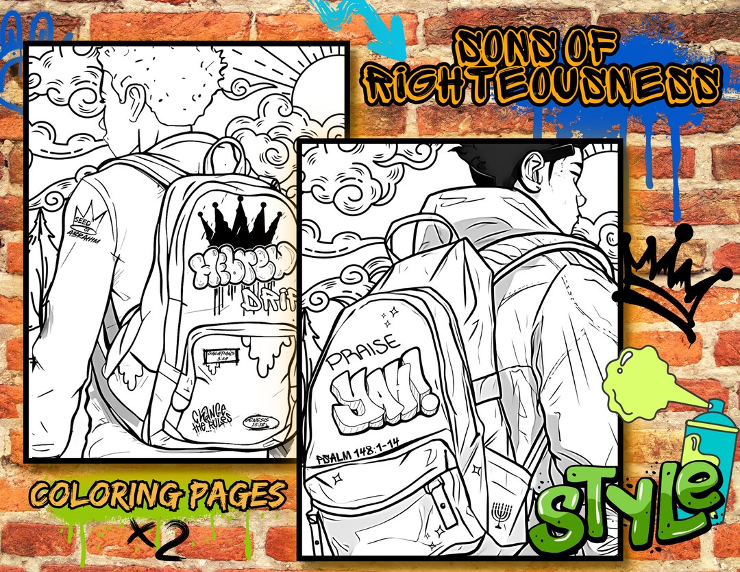 Scripture Coloring Pages Graffiti Bible Teen Graffiti Art Coloring Sabbath Worksheet Printable Bible ...