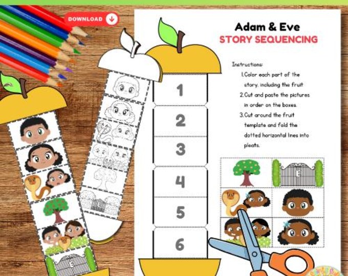 Adam and Eve Bible Story Sequencing Activities (digital Download ...