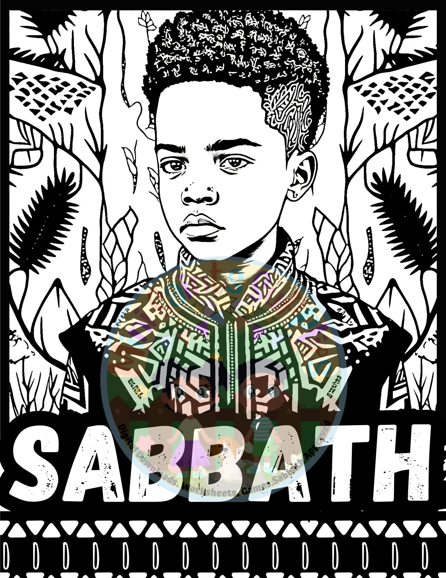 Bible Coloring Sabbath Worksheet Printable Bible Activity Jewish ...