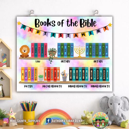 OLD TESTAMENT Books of the Bible Poster Christian Decor Wall Art Sunday ...