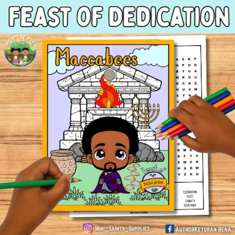 Feast of Dedication Printable Coloring Page FOD Kids Bible Activity ...