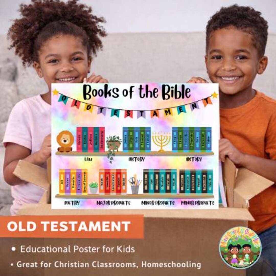 OLD TESTAMENT Books of the Bible Poster Christian Decor Wall Art Sunday ...